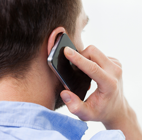 Man talking on the phone with a sleep dental office in North Olmsted