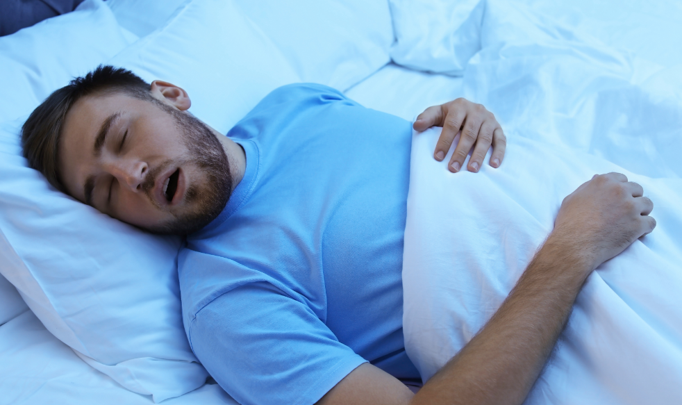 Man sleeping with mouth open